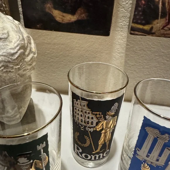 Libbey "Cities of the World" highball glasses London, Rome, Athens - Picture 4 of 6